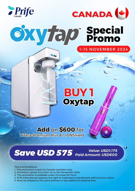 BUY 1 OXYTAP, ADD ON $600 FOR 1 ITERA PREMIUM PLUS + 1 IONSHIELD